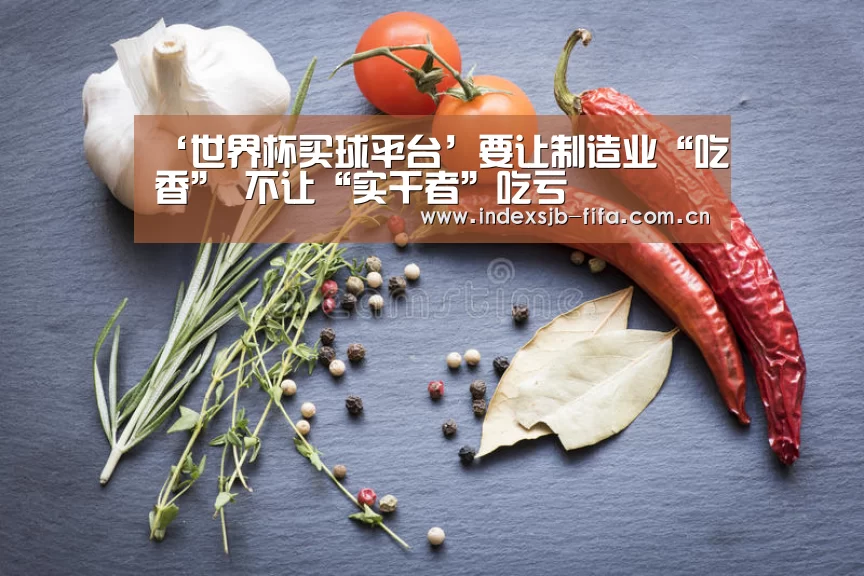 ‘世界杯买球平台’要让制造业“吃香” 不让“实干者”吃亏(图3) 世界杯买球
